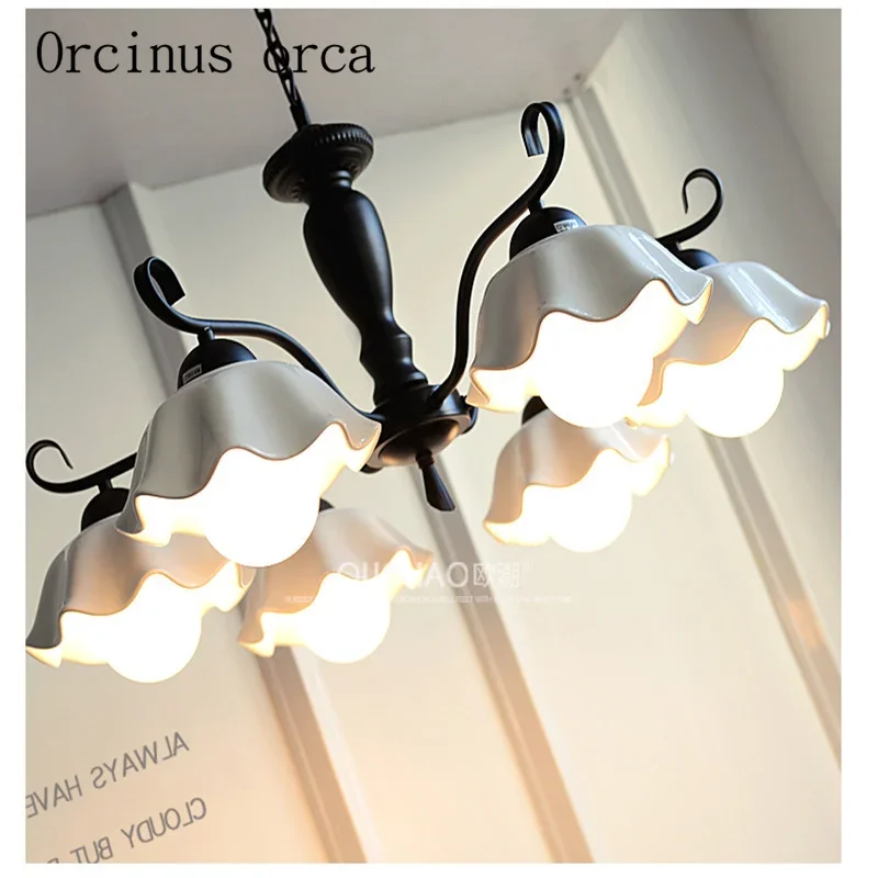 Korean chandelier ceramic garden children's room Nordic modern minimalist living room dining room kitchen lamps image 4
