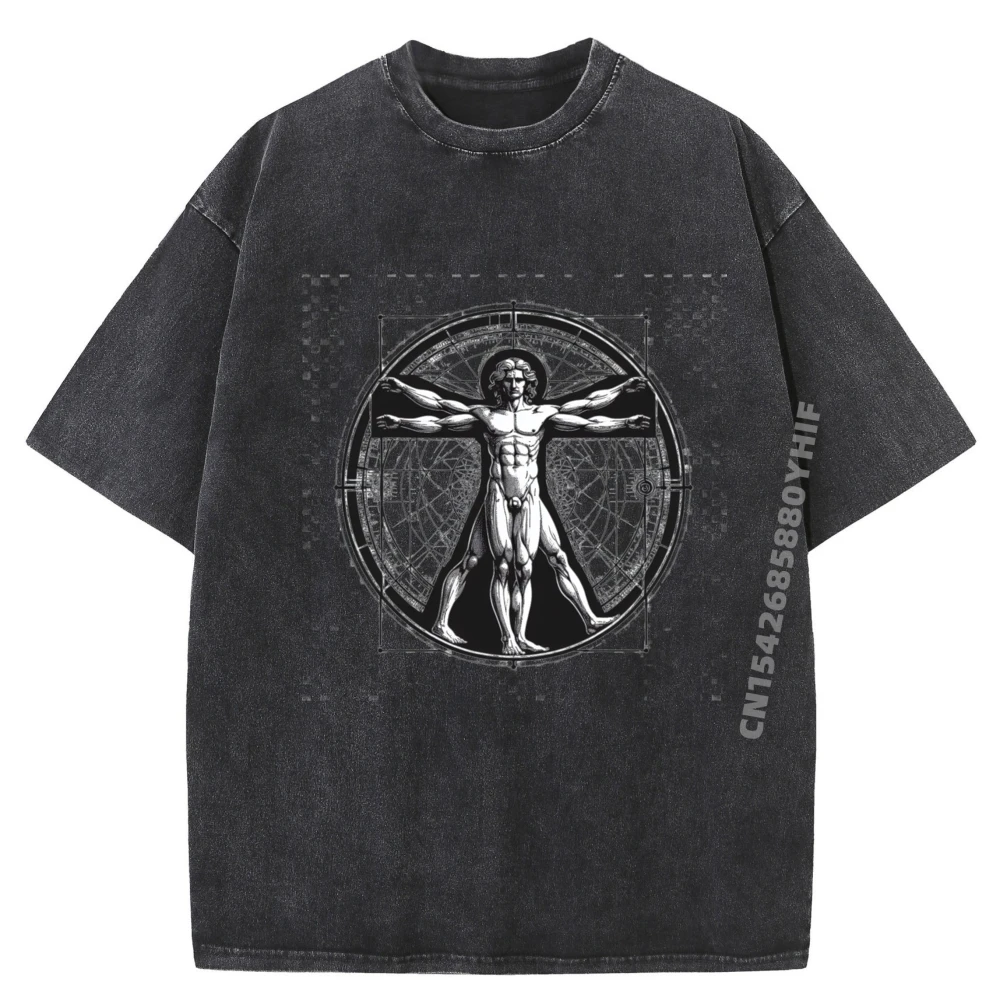 

Последняя футболка с принтом, футболки с витрувианским рисунком, мужские повседневные футболки, мужская классическая стираная футболка в винтажном стиле