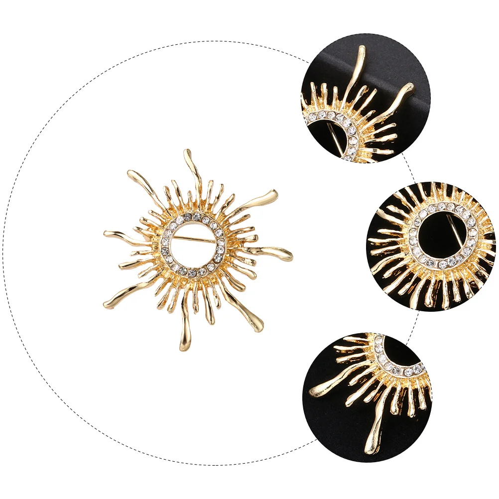 

1pc Sunflower Brooch Retro Alloy Breastpin Decorative Corsage Stylish Clothing Accessory Gift Bright Color Lightweight Durable