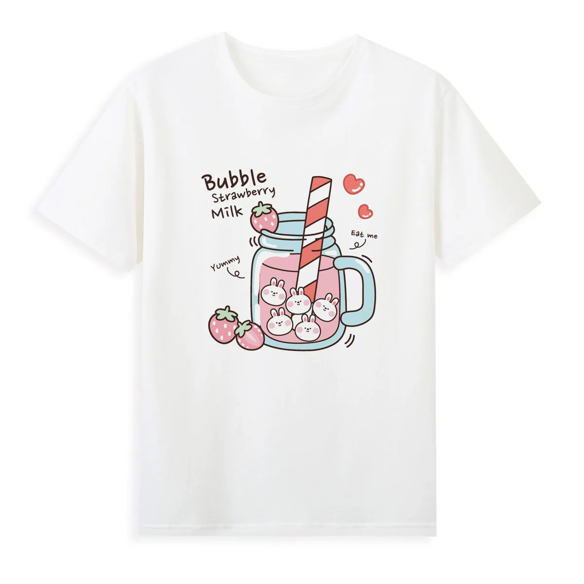 Cartoon beverage printed T-shirt Women Summer Tops Tees Original Brand Tshirt Soft Casual Shirts For Girls A222