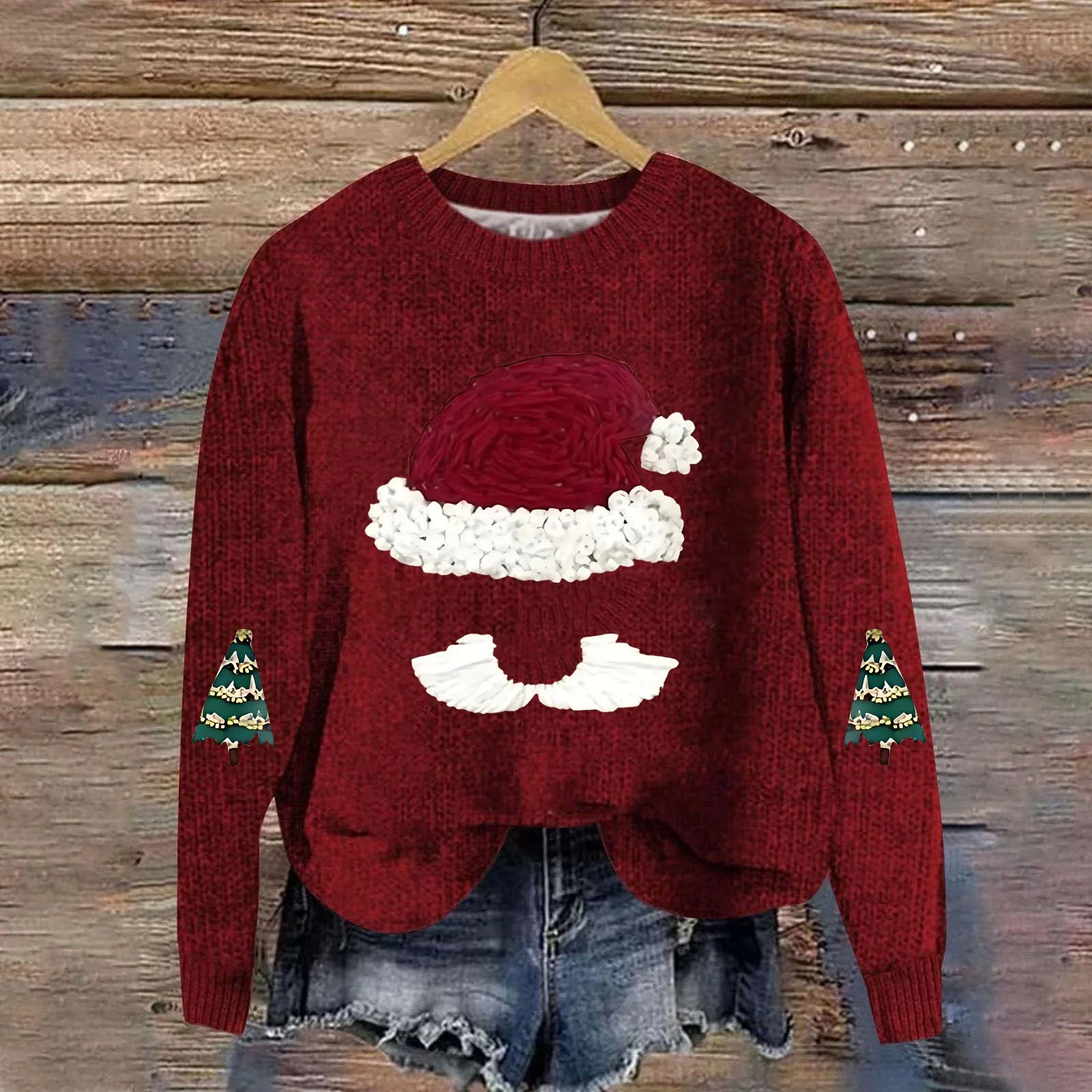 

2025 Merry Christmas Sweater For Women Xmas Tree Embroidery Tops Autumn Winter Thick Pullovers Round Neck Casual Sweaters свитер