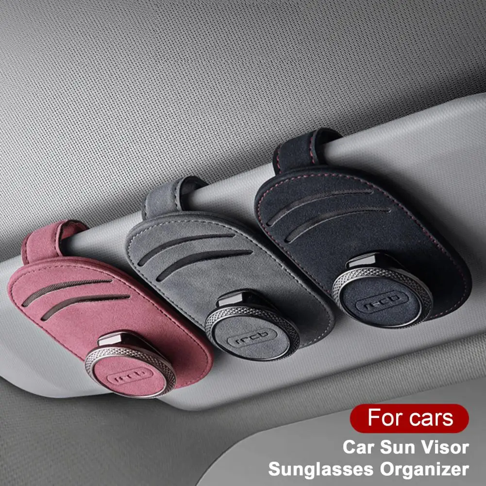 

Car Sunglass Holder Clip Sun Visor Sunglass Clip Faux Leather Car Sun Visor Mount with Multifunctional Sunglass for Automobile