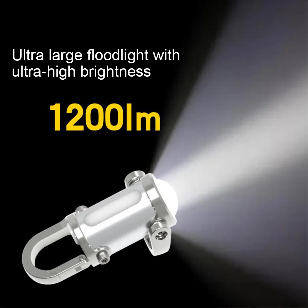 

COB LED Pocket Flashlight Keychain Bright Aluminum Alloy Rechargeable Torch Keyring With 1200 Lumen 6 Modes For Outdoor Camping