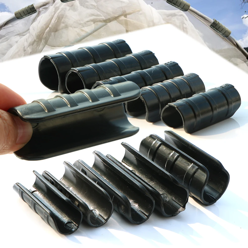 OD 19/20/22/25/32mm Greenhouse Frame Pipe Clamp Film Net Shade Sails Clamp Home Garden Tools Pipe Clamp plastic Connectors 10Pcs