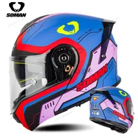 SOMAN SM965 Motorcycle Bluetooth Helmet Flip Up Full Face Casco With DOT&ECE Certification Casque Cycling Helmets
