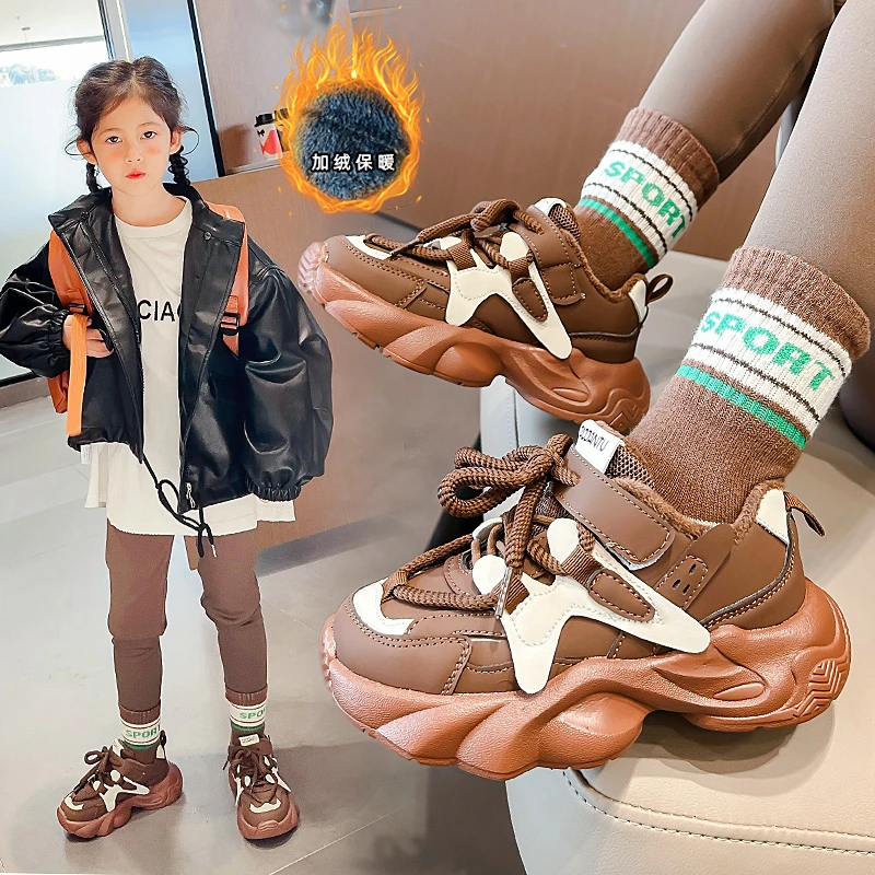 

2025Новая детская зимняя спортивная обувь, новый стиль, теплые кроссовки на мягкой подошве для мальчиков