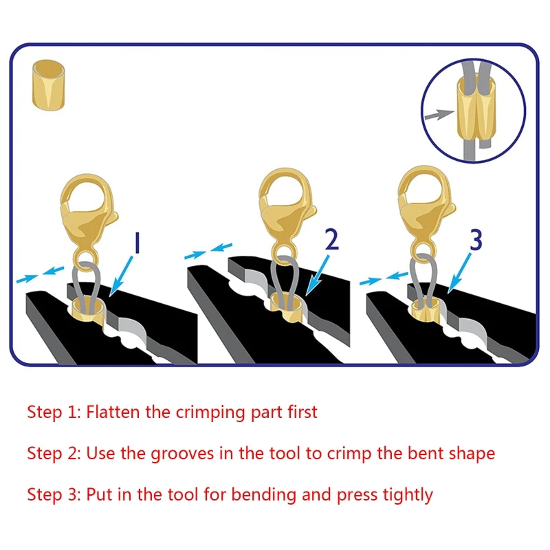 Crimper Karbon Manik-manik Perhiasan untuk Manik-manik Crimp Alat Buatan Tangan Pembuatan Perhiasan DIY Inci