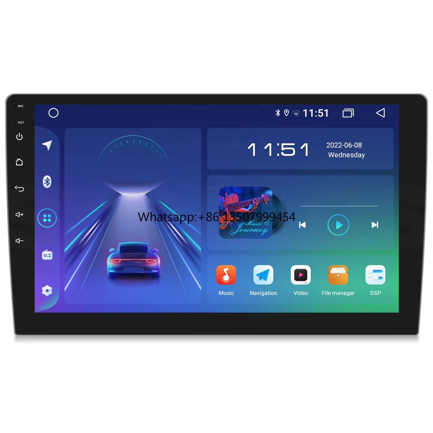 Universal Android 15 Car Radio 10 Inch Touch Screen GPS Sat Navi Stereo Player 2 Din Car Radio