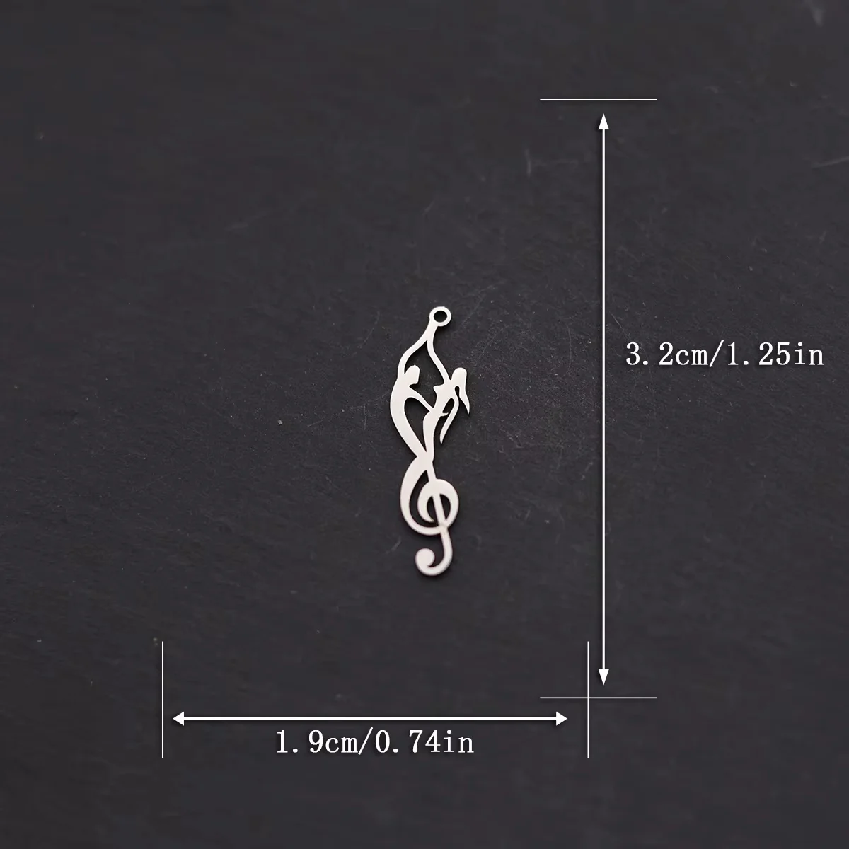 3pcs Music Note Dancer Charms Stainless Steel Musical Treble Clef Pendant for DIY Jewelry Making Necklace Earrings Craft Finding