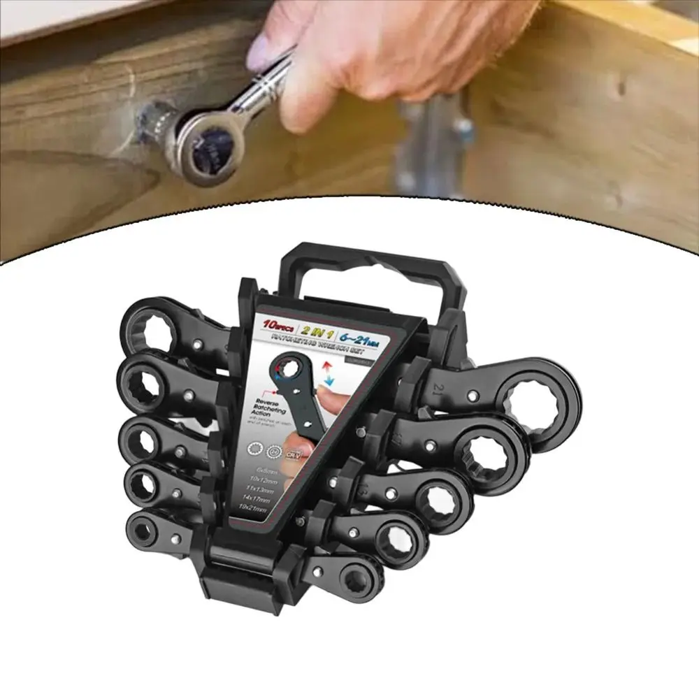 

Fully Polished Ratchet Wrench Durable Construction Metric Sizes Double Head Wrench Reversible Mechanism Flat Design