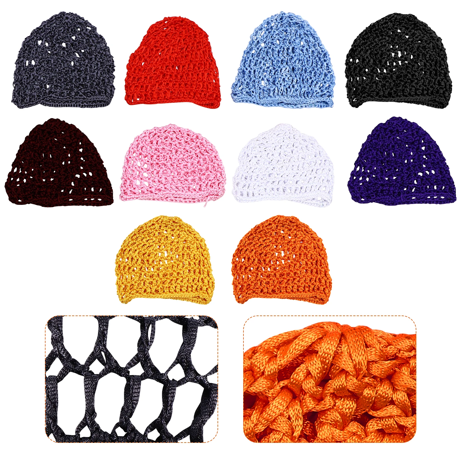 

10Pcs Women made Mesh Crochet Hair Female Cap Net Lady Hats Women Sleep Lady Net Hats om Cap