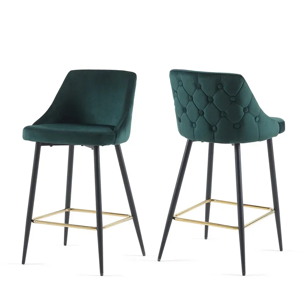 

For 2 Pcs Kitchen Counter Stools Home Bar Chair Backrest Mid Century Furniture Armchair Chairs Luxury High Garden Barber