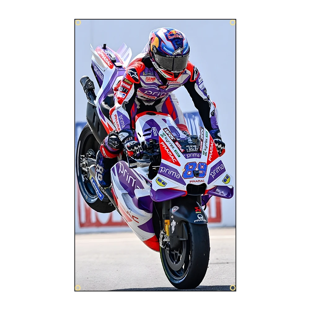 J-Jorge Martis 89 Motorcycle Flag Polyester Digital Printing Banner for Garage Wall Art Out Door Decoration
