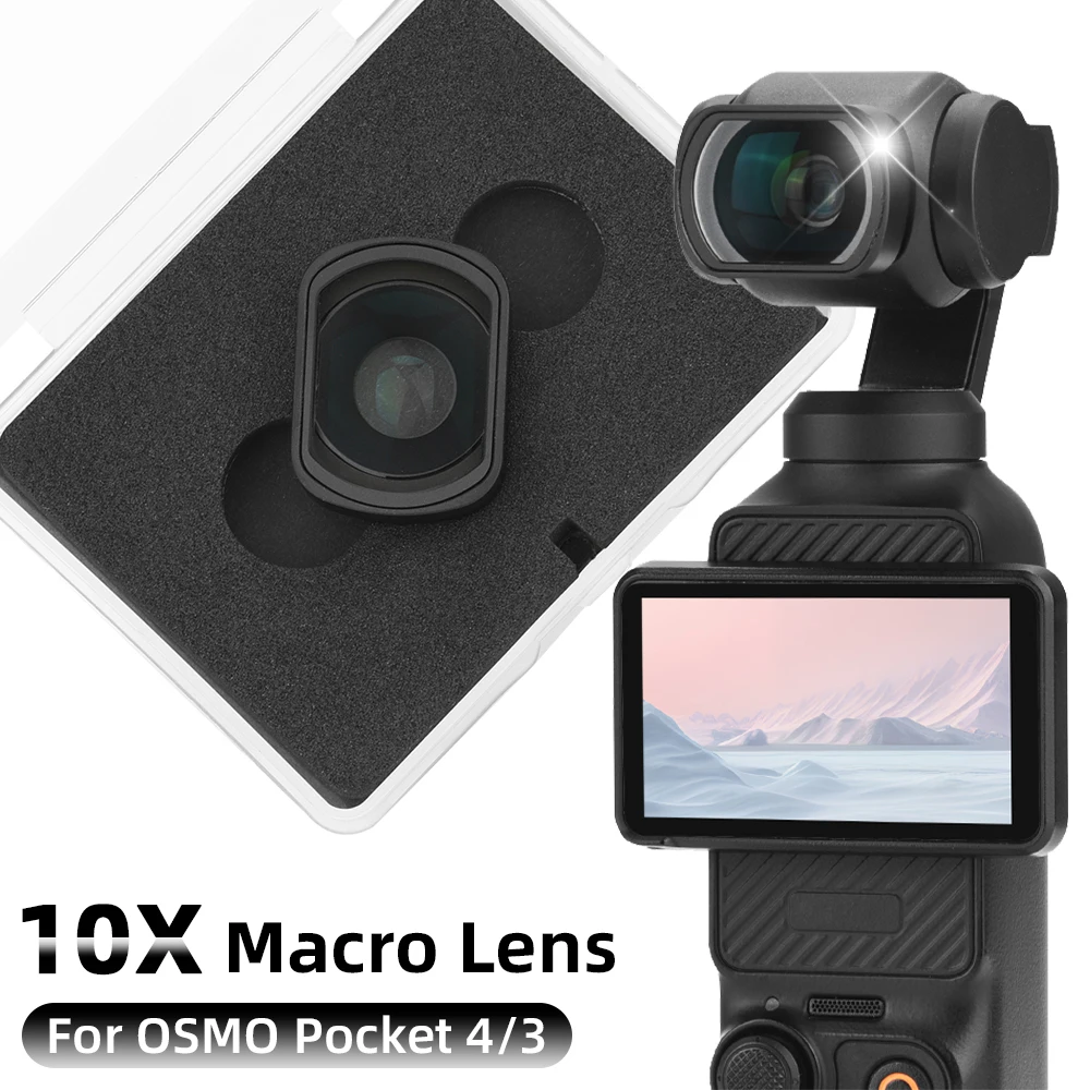 

Макрообъектив 10X для DJI Osmo Pocket 4/3, фильтр для крупного плана, HD-объектив для макрофотографии, магнитное крепление, многослойное покрытие, оптическое стекло