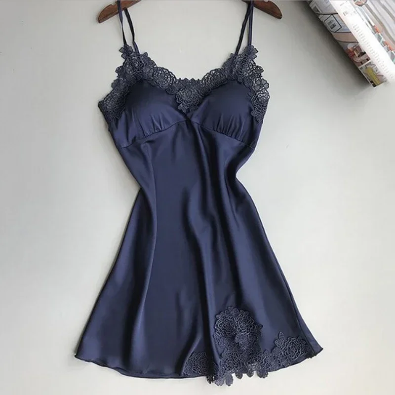 new Women Sexy Lingerie Silk Lace Robe Dress Soft And Breathable Nightdress Nightgown Sleepwear