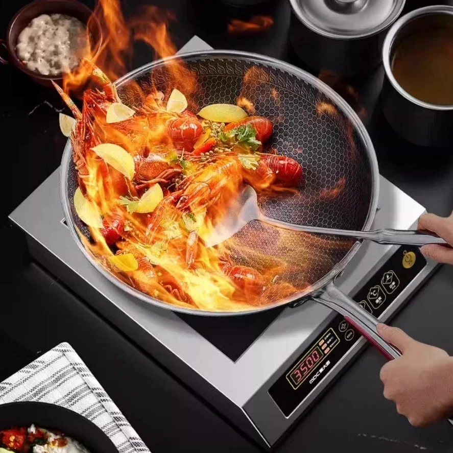 Nueva cocina de inducción comercial de alta potencia con alto rendimiento para el hogar, tienda de té con leche, restaurante y hotel