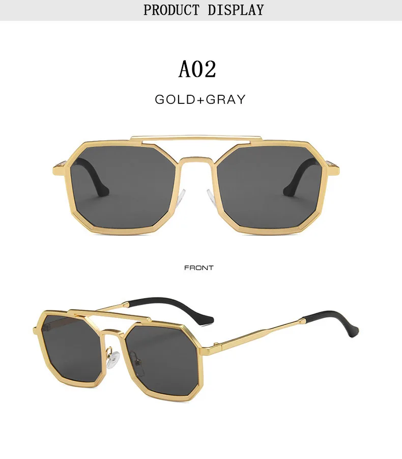 Metall Punk Quadrat Sonnenbrille Für Männer Luxe Vintage Steampunk Sonnenbrille Frauen Trendy Retro Mode Gläser Gafas De Sol Hombre – Detail 12