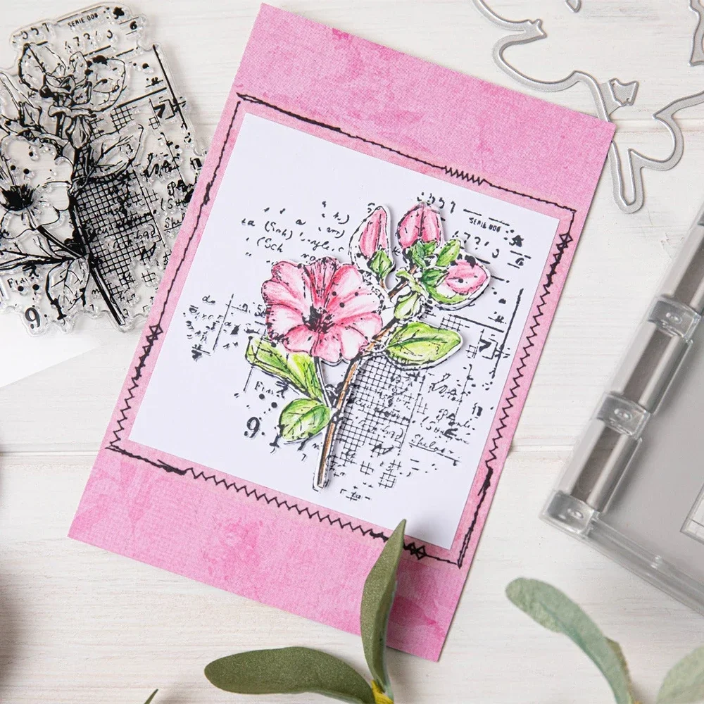 Painted Pencil Mushroom Flower Leaves Stamps and Cutting Dies Butterflies Sentiments Stamp Set For Scrapbooking Cards Making New