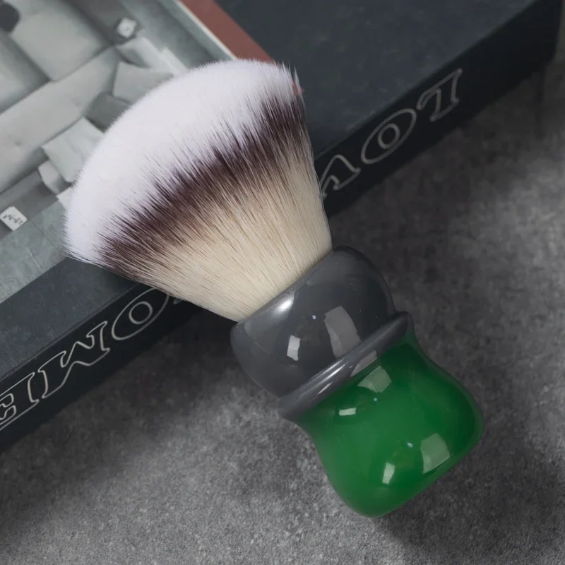 Yaqi Men's New Mocha (Matcha) Synthetic Hair Wet Shaving Brush And Sandalwood Flavored Shaving Soap For Portable Face Cleaning