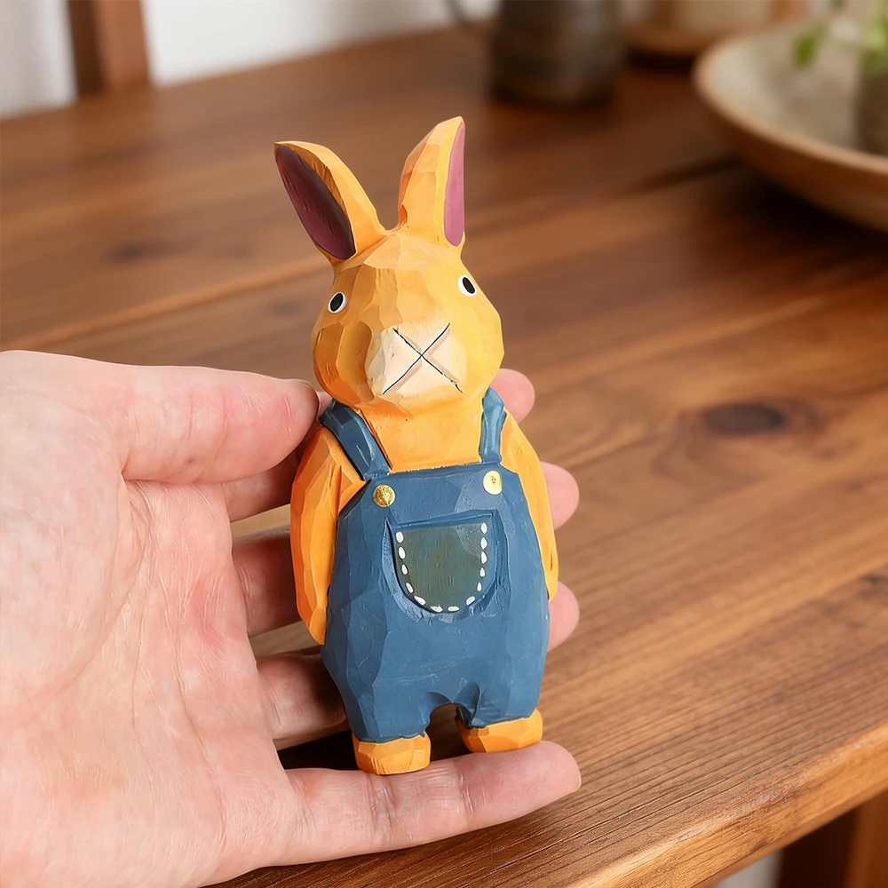 Hand Carved Wooden Rabbit Figu - Woodworking Rabbet recension och pris