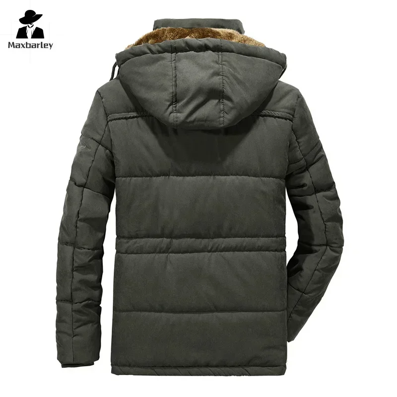 Parka épaisse à capuche pour hommes, manteau chaud, vestes décontractées, pardessus en fourrure, vêtements d\'extérieur imperméables, hiver