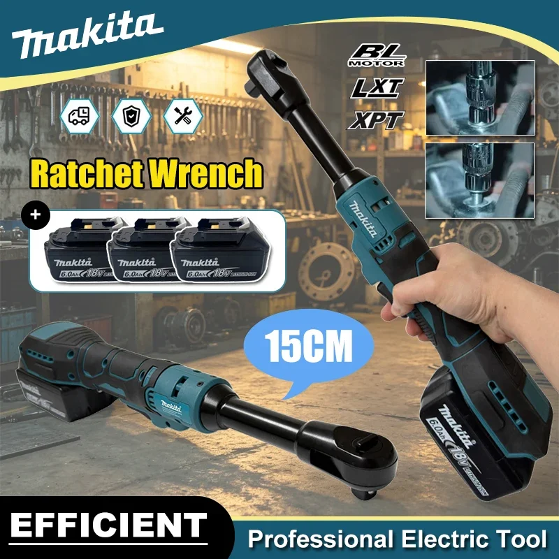 

Makita Cordless Brushless Ratchet Wrench 15cm Multifunction Variable-speed Electric Wrench Suitable for 18V Battery
