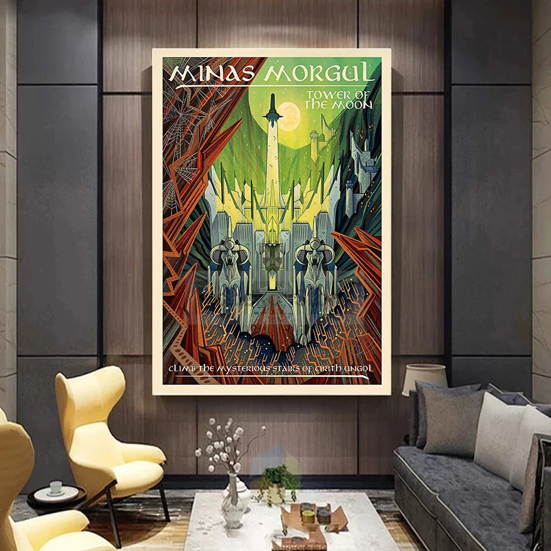 سيد الخواتم السفر الخيال المشارك العالم الوسطى يطبع قماش اللوحة الهوبيت صور فنية للجدران ديكور غرفة المنزل #2