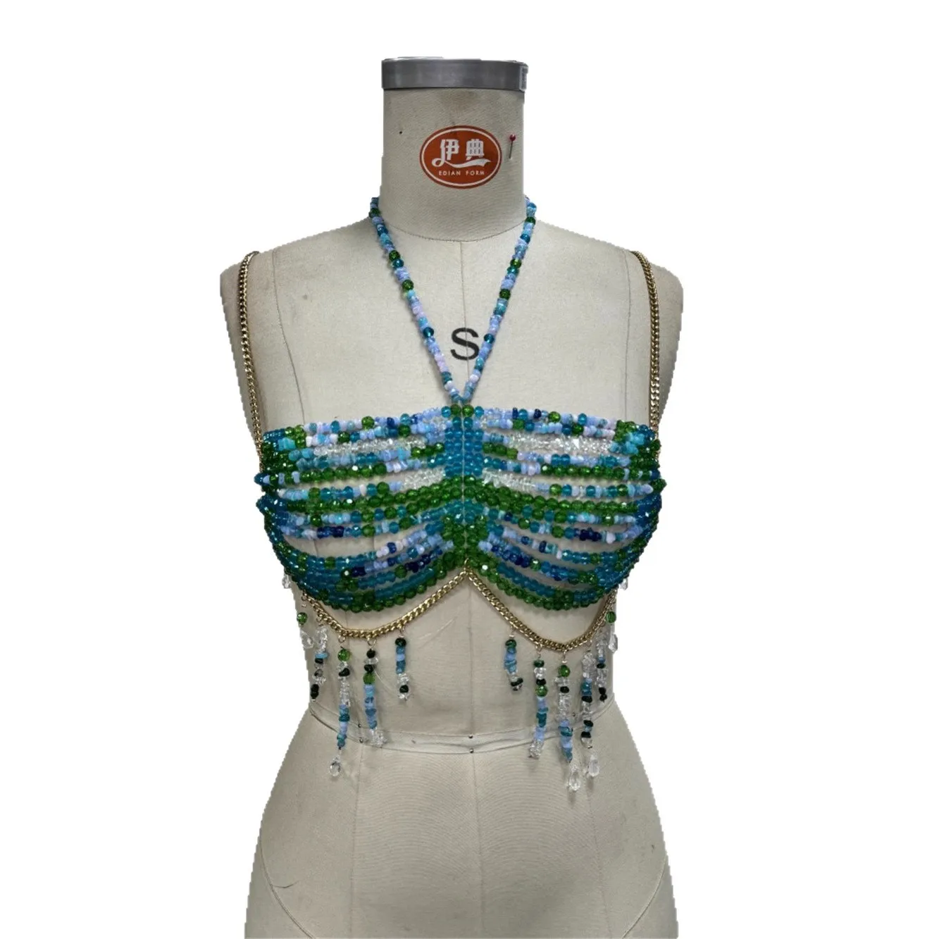 

Ожерелье-чокер ручной работы с драгоценными камнями, летний пляжный отдых, сексуальное ажурное облегающее платье, вечерние наряд в богемном стиле в стиле ретро