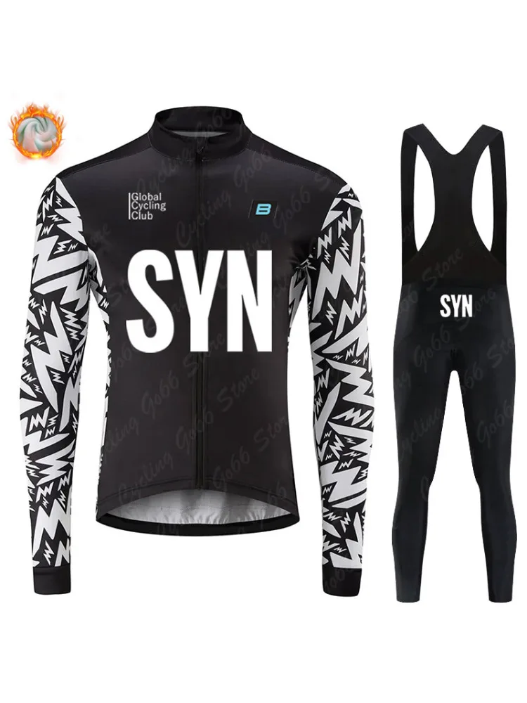 AliExpress SYN-Thermal Fleece Cycling Clothing Set, Long Sleeve Jersey, Road Bike Clothes, MTB Uniform, SYN Winter