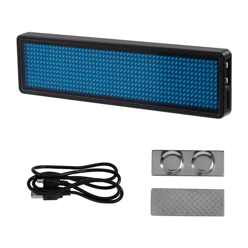 B84B-Bluetooth LED Name Badge Rechargeable Light Sign DIY Programmable Scrolling Message Board Display LED