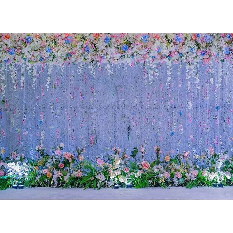 Fondo de pared de flores rojas y rosas para decoración, telón de varios colores para el Día de San Valentín, ramo, Escena de boda, FL-03 de fondo