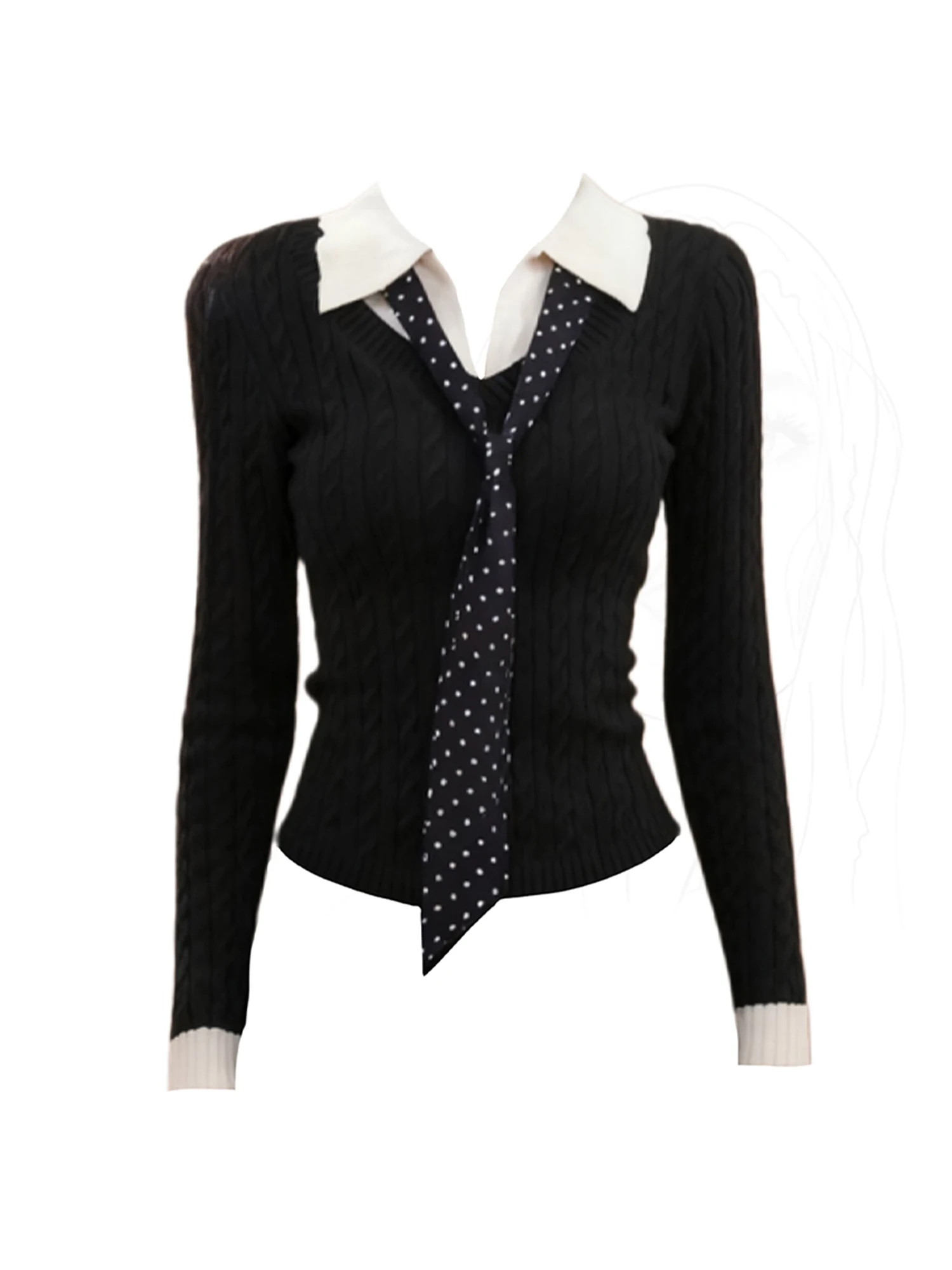 

Women Black Gothic V-Neck Emo T-shirt Aesthetic Y2k Gyaru Tee Top Vintage Long Sleeve Oversize Polo-Neck T-shirts 2000s Clothes