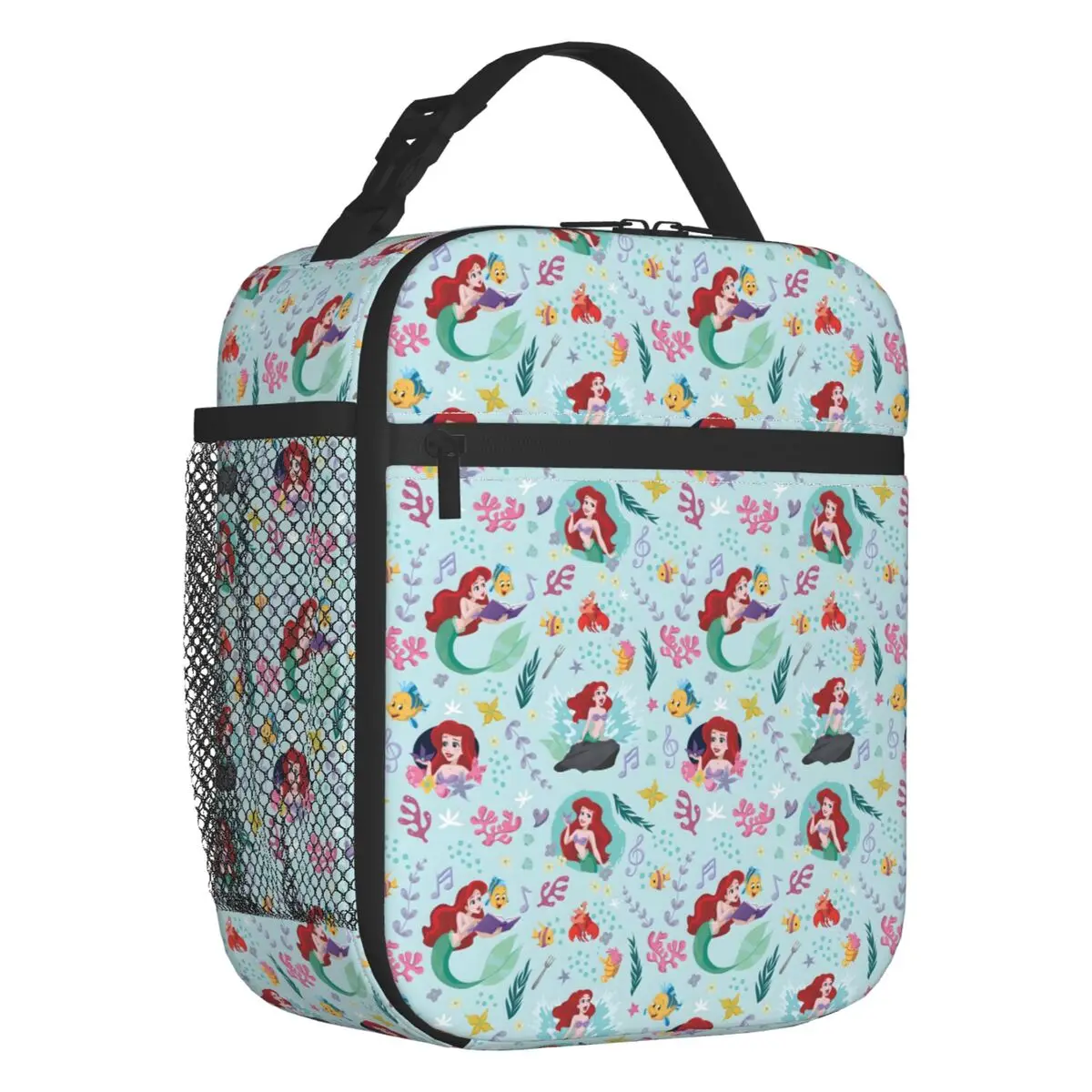 

Custom The Little Mermaid Insulated Lunch Bag for Camping Travel Classical Anime Cartoon Leakproof Cooler Thermal Bento Box