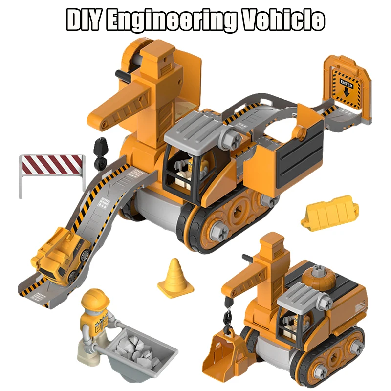 Kids Engineering Vehicle Electric Drill Tool Screw Toys Nut Disassembly Children Educational Assembled Sets For Boys Gift