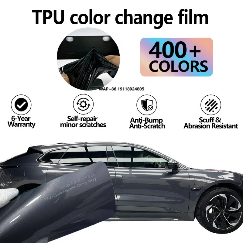 Liquid GrayTPU Colored PPF7.5mil High-strength Self-healingcolor-changingpaintprotection Film Suitable for Full Vehicle Wrapping