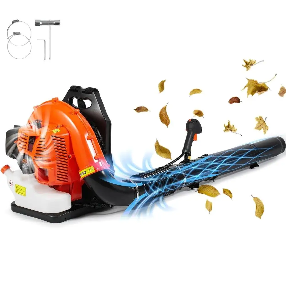 

79CC 2-Cycle Backpack Gas Leaf Blower 930CFM Air Volume 184MPH for Industrial & Business Use