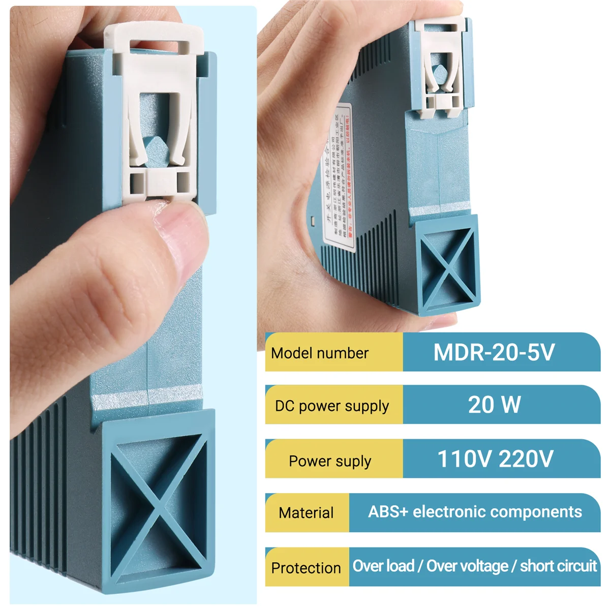 MDR-20 5V 20W Din Rail power supply ac-dc driver voltage regulator power suply 110V 220V-ABAM