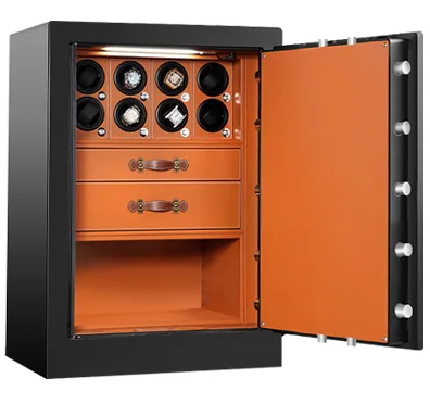 Customized New Luxury Wardrobe Smart Fingerprint Lock Safe Automatic Watch Winder Box Anti Theft Drawer Safe 6 8 12 20 Slots