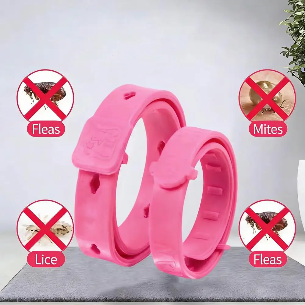 Adjustable Pet Flea Collar Natural Anti-Parasitic Tick & Lice Repellent Collar for Cats Dogs Waterproof Long-Lasting Protection