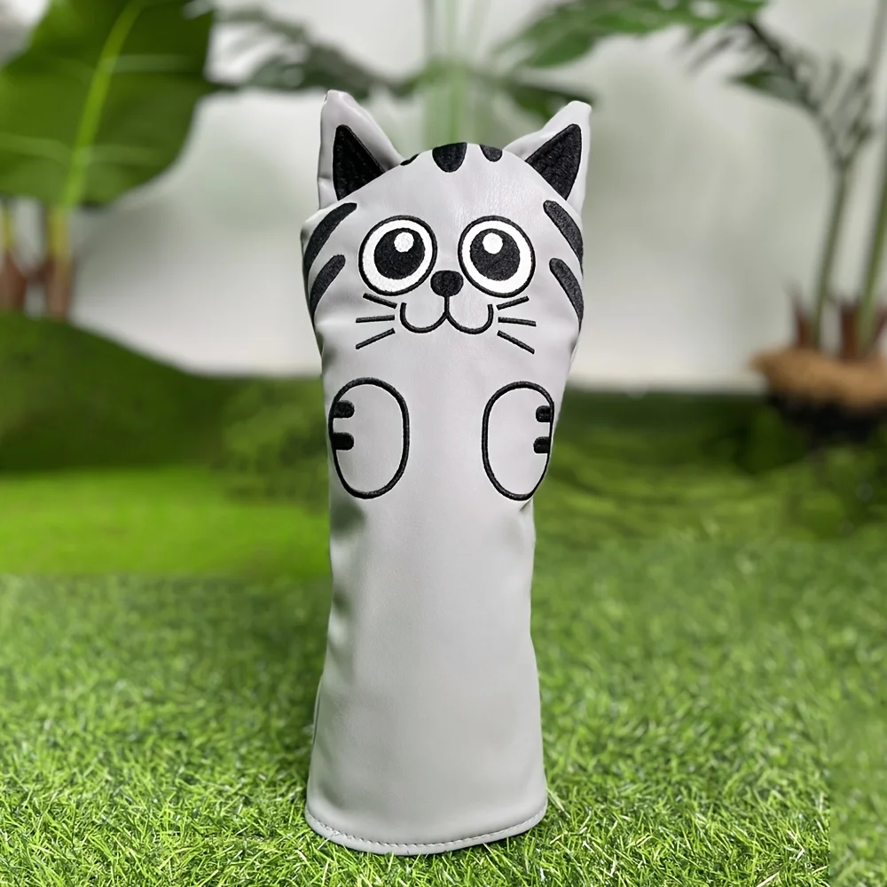 Cute Cat Golf Club Head Cover - Adorable Feline Face with Eyes & Nose, Dust-Proof Club Protector, Compatible with All Golf Clubs image 3
