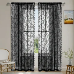 (51) Customized French Retro Lace Blackout Curtains and Lace Rod Window Screens