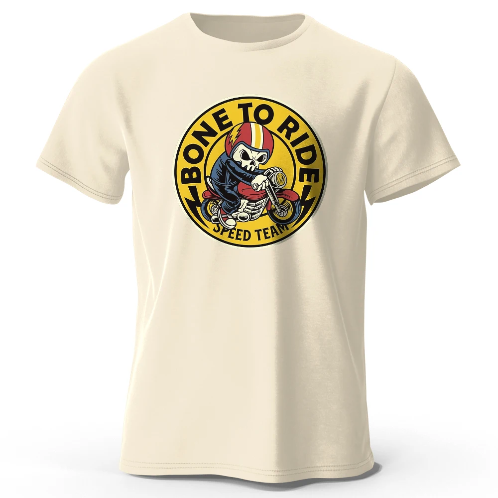 

Bone To Ride Print, Men's Novel Graphic Design T-shirt, Casual Comfy Summer Tees for Men's Daily ActivitiesTops Clothing