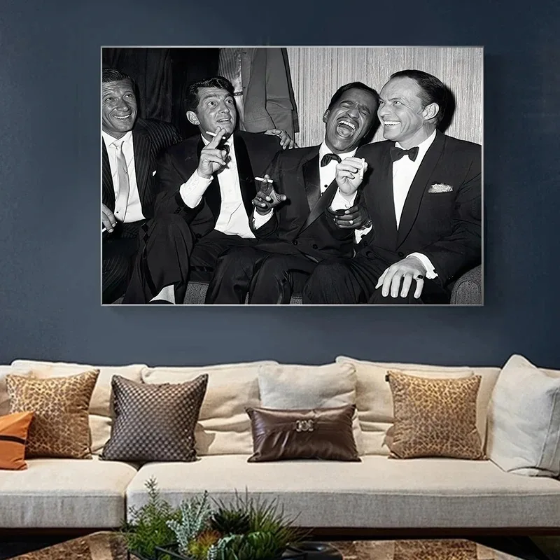 Pósteres del paquete de ratas Frank Sinatra Dean Martin Sammy Davis Jr, impresiones en lienzo, imagen artística de pared para decoración del hogar y la sala de estar