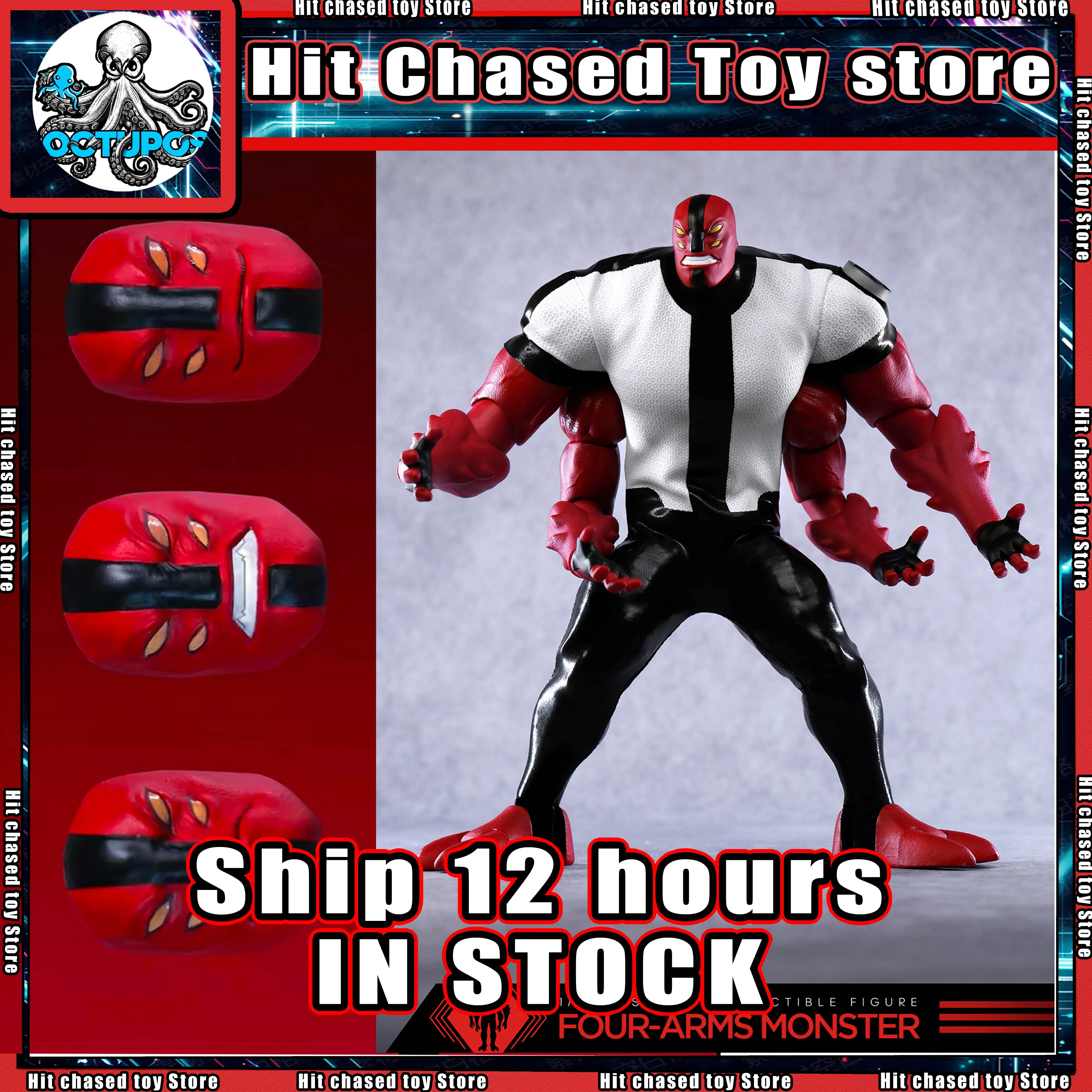 Nuevo RemadCustom X Octopus Toy X Toy Mask RM031/OC01 Monstruo de Cuatro Brazos Ben 10 Figura de Acción de 6 Pulgadas con Ropa, Set Completo con Accesorios