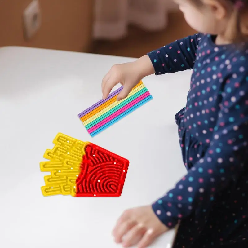 Sensory Activity Board | Educational Sensory Board | Silicone French Fry Shaped Board Toy Stress Relief Sensory Board for Kids