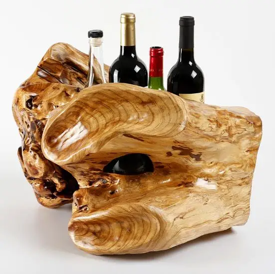 wholesale factory direct sale for 4 holes 2021 New Wood Wine Bottle Holder Wine Bottle Holder  wine rack wooden