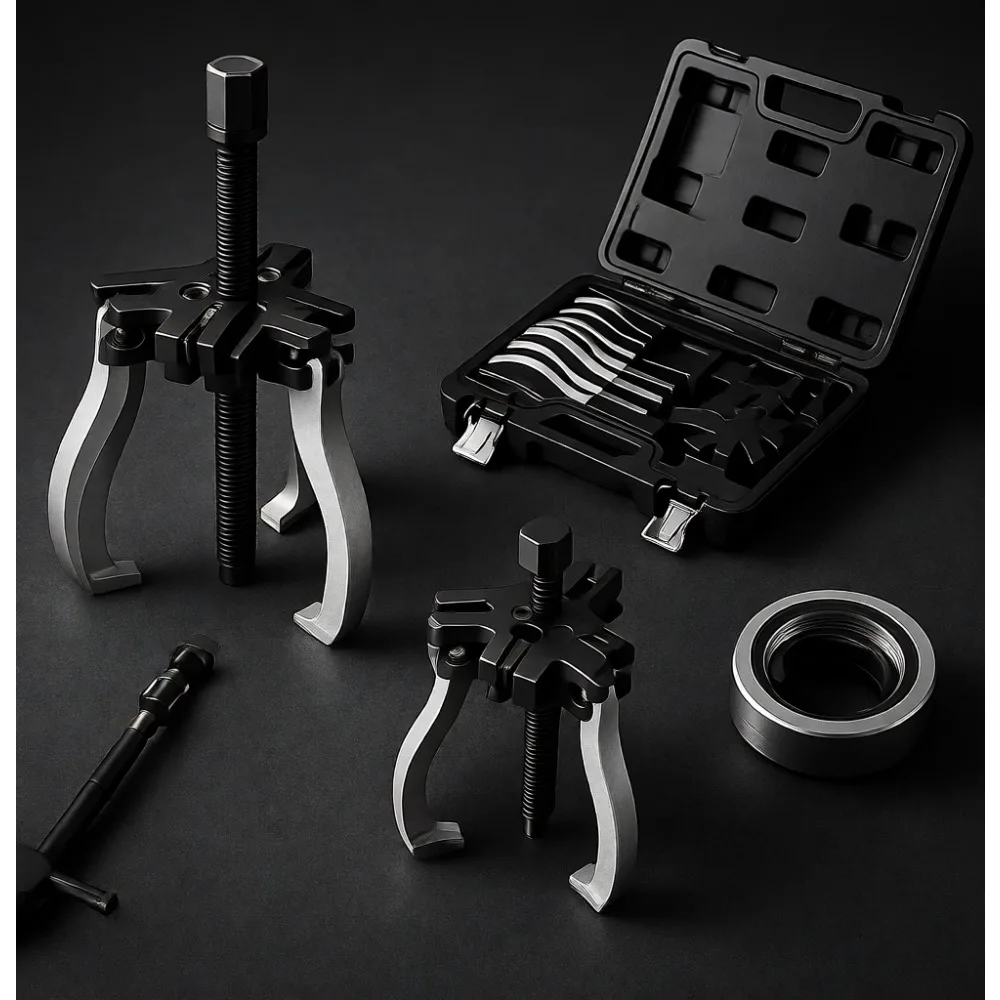 

3 and 7 Inch Gear Puller Set with 2 or 3 Reversible Jaws for External and Internal Removal 2 Piece Kit