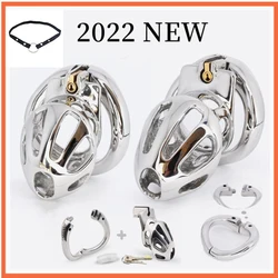 New BDSM Male Stainless Steel Chastity Cages Open Active Ring Design CB Lock Slave Sissy Bondage Metal Cage Penis Ring SexToys18