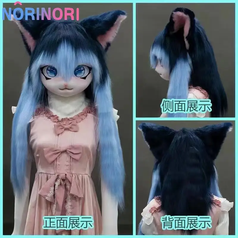 Fursuit Kigurumi auriculares disfraces peludos Cosplay Comiket Furries Rubbit muñeca gato Comiket Furries muñeca disfraces Animal