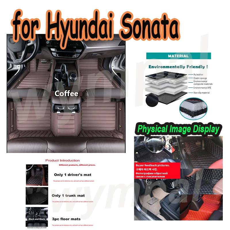

LUXURY Car Floor Mats For Hyundai Sonata DN8 MK8 2020 2021 2022 Auto Interior Parts Luxury Mat Leather Rug Set Carpet
